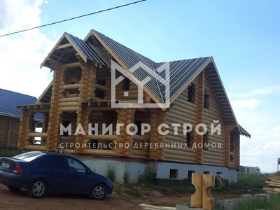 Дом из оцилиндрованного бревна в деревне Кырныш